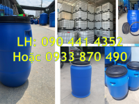 Vỏ thùng phuy nhựa 220L làm bè, thùng phuy nhựa cũ đựng hóa chất tiết kiệm 