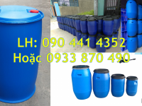 Vỏ thùng phuy nhựa 220L làm bè, thùng phuy nhựa cũ đựng hóa chất tiết kiệm 