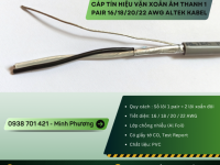 Cáp tín hiệu vặn xoắn âm thanh 1 pair 16/18/20/22 AWG phân phối Đà Nẵng, Huế