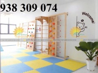 Vách leo núi trẻ em và thang leo vận động gỗ cho bé mầm non