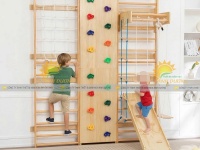 Vách leo núi trẻ em và thang leo vận động gỗ cho bé mầm non