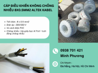 Cáp điều khiển không chống nhiễu 8x0.5mm² – Giá tốt, chất lượng ổn định cho hệ thống công nghiệp