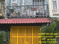 CHÍNH CHỦ CẦN BÁN NHÀ DT 4mx16m – GIÁ TỐT – Tại TX 40, Phường Thạnh Xuân, Quận 12, TP.HCM