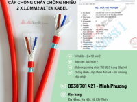Cáp chống cháy chống nhiễu Altek Kabel 2x1.0mm2 phân phối Đà Nẵng, Khánh Hòa