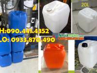 Chuyên sx can nhựa 10 lít vuông trắng, can nhựa 20 màu vàng, can 25 lít tròn đựng nhớt 