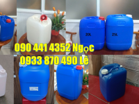 Công ty sx can 20 lít màu phân loại hóa chất, can nhựa 25 lít vuông nắp đỏ, trắng, xanh 