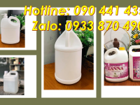Can nhựa 4 lít đựng chất làm tan rã vết bẩn, can nhựa 2 lít đựng hóa chất thú y