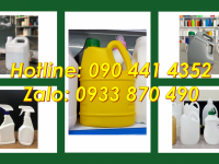 Can nhựa 4 lít đựng chất làm tan rã vết bẩn, can nhựa 2 lít đựng hóa chất thú y