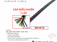 Cáp cvvs 7x0.5, 7x0.75, 7x1.25, 7x1.5 sangjin Sài Gòn, Ninh Thuận, Trà Vinh, Vĩnh Long, Tây ninh