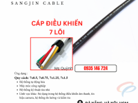 Cáp cvvs 7x0.5, 7x0.75, 7x1.25, 7x1.5 sangjin Sài Gòn, Ninh Thuận, Trà Vinh, Vĩnh Long, Tây ninh