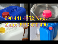SX can 20 lít đựng thuốc nhuộm, can 25 lít vuông trắng, can xanh 30 lít đựng axit đậm đặc 