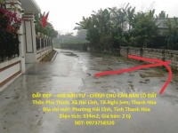 ĐẤT ĐẸP – GIÁ ĐẦU TƯ –CHÍNH CHỦ CẦN BÁN LÔ ĐẤT Thôn Phú Thịnh, Xã Hải Lĩnh, TX.Nghi Sơn, Thanh Hóa