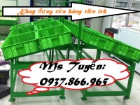 Sọt nhựa chứa rau củ ở cửa hàng tiện ích, sóng nhựa rỗng, sọt cao 15 tại Long Biên 