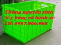 Thùng dung tích lớn có bánh xe, thùng nhựa, thùng nguyên sinh 5 bánh xe