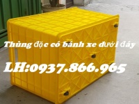 Thùng dung tích lớn có bánh xe, thùng nhựa, thùng nguyên sinh 5 bánh xe