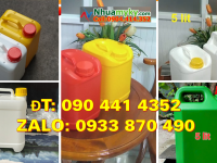 Can nhựa 5 lít đựng dầu dừa, can nhựa vuông 2 lít, can nhựa 1 lít vuông quai 