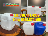 SX can nhựa 30 lít màu trắng trong, can nhựa vuông 20 lít đựng giấm, xăng dầu 