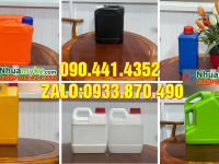 Bình nhựa 2 lít đựng vi sinh, can vuông 5 lít đựng hóa chất pha loãng 