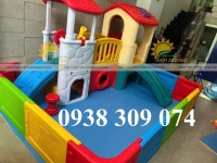 Nhà banh nhựa lắp ráp trẻ em, quây bóng nhựa mầm non