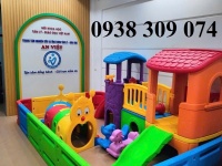 Nhà banh nhựa lắp ráp trẻ em, quây bóng nhựa mầm non