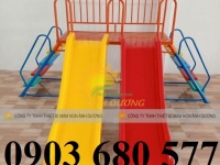 Cầu trượt 2 máng song song cho trẻ em vui chơi, vận động