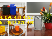 Vỏ can nhựa 2 lít vuông trắng, can nhựa 1 lít vuông xanh, can chứa 500ml gel, xà phòng