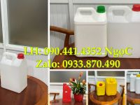 Cung cấp can nhựa 2 lít tròn, can nhựa 5 lít vuông đựng chất lỏng hóa học công nghiệp Q12