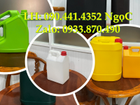 Cung cấp can nhựa 2 lít tròn, can nhựa 5 lít vuông đựng chất lỏng hóa học công nghiệp Q12