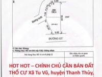 HOT HOT – CHÍNH CHỦ CẦN BÁN ĐẤT THỔ CƯ Xã Tu Vũ, huyện Thanh Thủy, tỉnh Phú Thọ