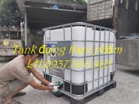 Thùng chứa dung dịch lỏng cỡ lớn, thùng ibc, tank có khung thép hàng cũ