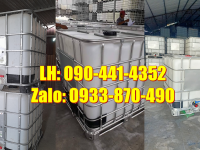 Bồn nhựa vuông 1 khối trắng, thùng nhựa 1000 lít qua sử dụng đã được súc sạch