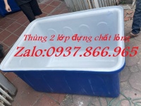 Bồn 2 lớp, Thùng đựng hóa chất có 2 lớp, thùng dung tích 500l