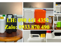 Gía can nhựa 500ml, can nhựa 1 lít vuông, can nhựa đựng 2 lít hóa chất có màu 