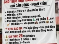 CHO THUÊ MẶT BẰNG KINH DOANH PHỐ CẦU ĐÔNG,  PHƯỜNG HOÀN KIẾM , HÀ NỘI - NHÀ 5 TẦNG 1 TUM