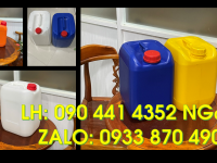 Gía can nhựa 20 lít đựng hóa chất, can nhựa 25l giá rẻ, can nhựa 30 lít vuông 