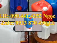 Can nhựa 30 lít xanh vuông, can dẹp 30 lít đựng xăng, can nhựa 30 lít dẹp đựng nước lau sàn 