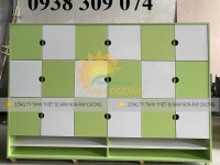 Tủ đựng cặp dép mầm non, tủ đựng balo sách trẻ em mầm non