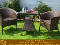 Bàn ghế Cafe mây nhựa QD- 074