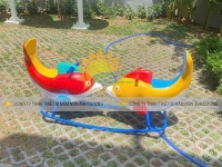 Bập bênh ghế gấu mầm non, bập bênh đôi cá mầm non, bập bênh đế cong