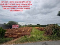 HOT HOT – CHÍNH CHỦ CẦN BÁN ĐẤT TẠI  Xã Vĩnh Thới, Huyện Lai Vung, Đồng Tháp