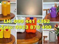 Can nhựa 5 lít đựng hóa chất y tế, bình nhựa vuông 2 lít đựng xăng, can nhựa 1 lít có quai 