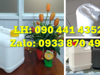 Can nhựa 5 lít vuông dày đựng hóa chất thoát khí có vạch chia, ngăn trượt an toàn 