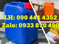 Can nhựa 5 lít vuông dày đựng hóa chất thoát khí có vạch chia, ngăn trượt an toàn 