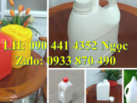 Vỏ can nhựa 1 lít tròn nắp nhấn, can nhựa vuông 2 lít đựng hóa chất, can nhựa vòi nhấn 5 lít châm nư