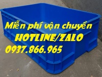 Giá thùng nhựa xanh dương có nắp, thùng nhựa HPDE, thùng nhựa cao 20, thùng