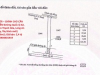 ĐẦU TƯ SINH LỜI – CHÍNH CHỦ CẦN BÁN ĐẤT MẶT TIỀN QL 62  TẠI Xã Tân Tây, Huyện Thạnh Hóa, Long An