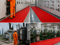 Thảm Cách Điện Kenji 10kv Dày 5mm Rãnh Màu Đỏ