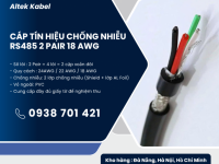 Cáp tín hiệu chống nhiễu RS485 2 Pair 18AWG phân phối Hà Nội, Hải Phòng, Hải Dương