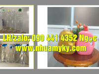 Sản xuất can nhựa 500ml, bình nhựa 1 lít đựng hóa chất, can nhựa 2 lít tròn đựng cồn dễ cháy