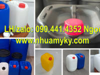 Can nhựa 25 lít vuông màu vàng, can nhựa 20 lít vuông loại tốt, can nhựa 10 lít dày đựng xăng 